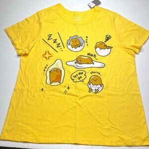 Gudetama by Sanrio, NWT, women's XL, yellow short sleeved t shirt.